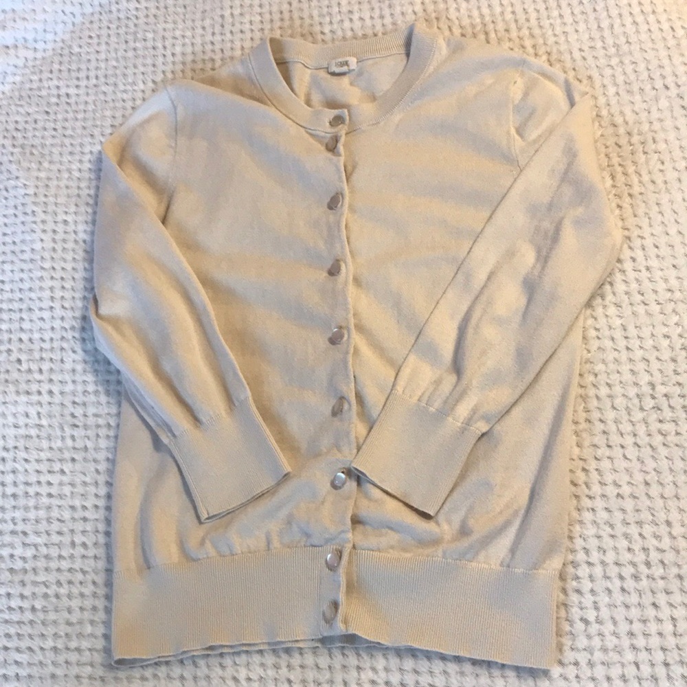 J. Crew | Clare Cardigan Sweater in Champagne - Picture 2 of 7